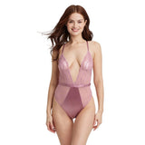 Auden Womens Lace Unlined Lingerie Bodysuit 92830873 Mauve Pink XS