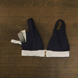 Lauren Ralph Lauren Air Banded Modern V-Neck Bikini Top Swim Dark Navy Blue 8