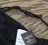Swim Solutions Tunnel Tankini Swim Top 807099 Black 14