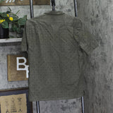 Vince Mens Cotton Eyelet Collar Button Up Camp Shirt M10521594 Dome Green S