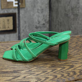 Marc Fisher Women's Kristin Heels Sandals Shoes MFKRISTIN Green Snake 9M