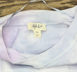 Style & Co French Terry Crewneck Pullover Sweatshirt Cool Dye Purple / Multi PXL