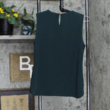 Calvin Klein Grommet Front Knit Sleeveless Blouse Shirt 1659e1f2813e17 Green S