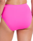 Bleu By Rod Beattie Side Shirred High-Waist Bikini Bottoms Dahlia Pink 8