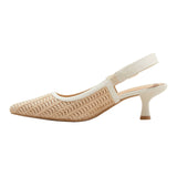 A New Day Womens Milan Raffia Slingback Heels 92611221 Beige Brown 8.5M