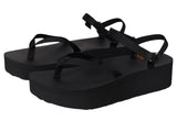 Teva Womens Flatform Sandal Slim Thong Strappy 1164630 Black 8M