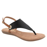 Aerosoles Womens Flat Slingback Thong Sandal Black Combo 10M