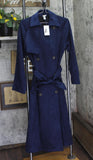 A New Day Faux Suede Trench Belted Coat Jacket 94645023 Navy Blue XS