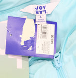 Joylab Loose Fit Mock Turtleneck Double Zipper Puffer Jacket Waterspout Blue L