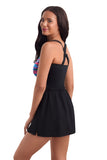 Mimi Flamingo Tidal Wave Skirted One Piece Swimdress 80004003 Black Multi 12