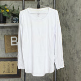 Isaac Mizrahi Live! Essentials Pima Cotton Long Sleeve T-Shirt Top White XL