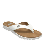 Aerosoles Jordyn Cushioned Flip Flop Thong Sandals White Faux Leather 9.5M