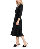 Alfani Women's Elbow Sleeve Satin Surplice Dress 16578f165372b2 Black 16