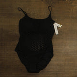 Carmen Marc Valvo Crochet Scoop Neck One Piece Swimsuit C21382 Black 14