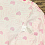 Stripe And Stare and Stare Diamond Heart Frill 2-Piece Pajama Set Pink Red S