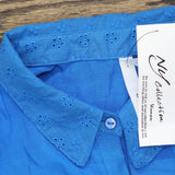 Ny Collection Womens Plus Size Short Extended Sleeve Blouse WRJU4719 Blue 3X