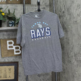 Majestic Mens MLB Tampa Bay Rays Graphic T-Shirt Tee 734243 Gray L