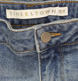Tinseltown High-Rise Ripped Mom Jeans MYB028774BP Arctic Wash Blue 18W