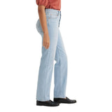 Levi's Womens Ribcage Straight Full Length Jeans Button Fly All Alone Blue 24x32
