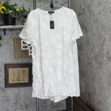 Arna York Plus Size Linen Blend Tunic Top Sand Print Brown Multi 22W / 24W