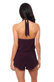 Magicsuit Solids Piper Underwire Halter One Piece Swimsuit Prune Purple 10