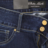 White Mark Plus Size Super Stretch 3 Pocket Jeans Dark Wash Leopard Blue 16W