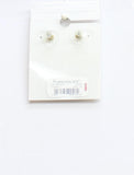 Francesca's Silhouette Tulip Flower Drop Earrings Silver Gray / White 1.75"