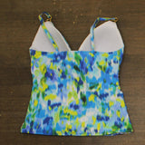 Bleu Rod Beattie Womens Beach Life V-Neck Tankini Top Swim Cool Blue Multi 12