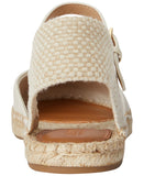 Lauren Ralph Lauren Ankle Strap Flats Sandals Soft White / Natural Brown 7.5B