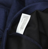 A New Day Suede Notched Collar Double-Breasted Belted Trench Coat Navy Blue S