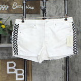 Universal Thread Women's High-Rise Shortie Jean Shorts 00543752 White / Black 16