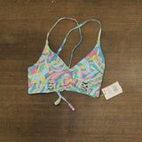 Jessica Simpson Womens Lattice-Trim Strappy-Back Bikini Top Powder Blue M