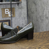 Journee Collection Crawford Block Heel Loafers CRAWFORD Olive Green 11M