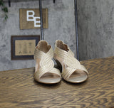 Style & Co. Womens Ginifur Embellished Strappy Wedge Sandals Platino Gold 7.5M