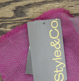 Style & Co. Womens Chevron Weave Buffalo Scarf SC9542507 Wine Purple Multi