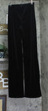 Alex & Sophia Juniors High Rise Front Slit Wide Leg Velvet Pants Black S
