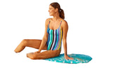 Anne Cole Lingerie Maillot One-Piece Swimsuit Barcode Stripe Blue Multi 10