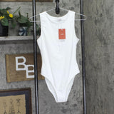 Andie Womens The Malibu One Piece Snap Front Swimsuit Ribbed White XS