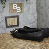 A New Day Womens Valentina Pointed Toe Buckle Ballet Flats 94462481 Black 8M