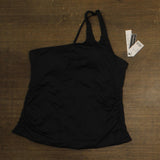 La Blanca Island Goddess One-Shoulder Keyhole Tankini Swim Top Black 20W