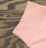 Karen Scott Hi-Low V-Neck Ribbed Long Sleeve Top 100135720MS Coral Ice Pink L