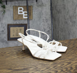 INC International Concepts Womens Nahari Dress Sandals Heels White Smooth 8M