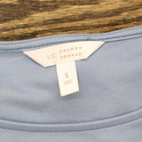LC Lauren Conrad Womens Embellished Shoulder Knit Blouse Shirt Top Blue S