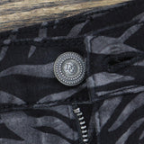 Dg2 by Diane Gilman Womens Straight Leg Velvet Animal Jeans Black Tiger 14