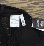 Bar III Crochet Plunge-Neck One Piece Swimsuit MBGC25251 Black M
