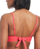 Bar III Womens V-Wire Plunge-Neck Bralette Bikini Swim Top Bright Rose Pink XS