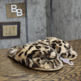 Auden Womens Paris Leopard Crossband Slippers 80856464 Brown Animal M (7/8)