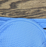 Salt + Cove Wavy-Scrunch Scoop-Neck Bralette Bikini Swim Top Capri Blue L