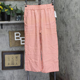 Black Tape Womens Woven Petite Pull-On Wide-Leg Pants Soft Antique Blush Pink PM
