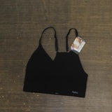 MeMoi Womens Padded Seamless Bralette Ribbed Black S